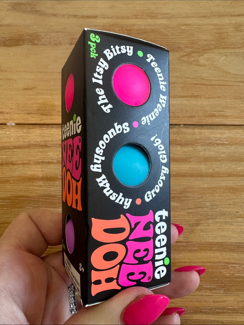 Needoh teenie 3-Pack Kids Squishy Stress Balls - Pink & Blue